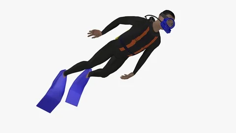 UNDERNEATH FRONT RIGHT SIDE AXO OF SEA DIVER SWIMMING Vídeos de archivo 98718732