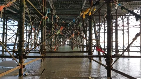 Underneath Hastings Pier Stock Footage 146378571