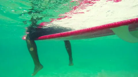 Underneath Longboarder Surfing Stock Footage 52711964