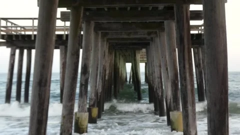 Underneath Pier at Beach 002 Video stock 255530082