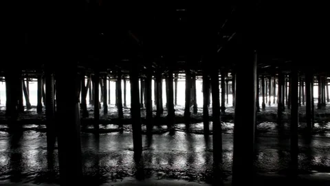 Underneath The Pier Stock Footage 94752834