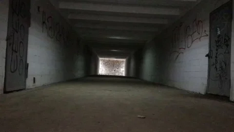 Underpass with flashing lights. Stock Footage 97890566