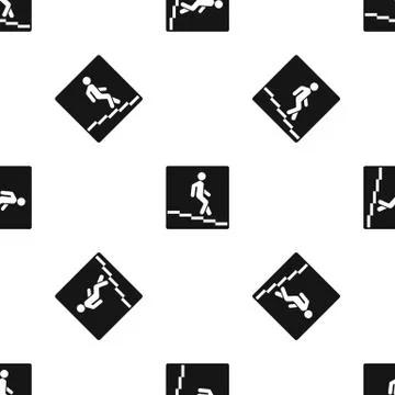 Underpass road sign pattern seamless black Illustrazione stock