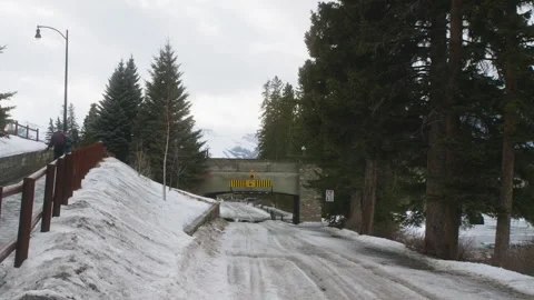 Underpass in snowy area Stock Footage 246878737