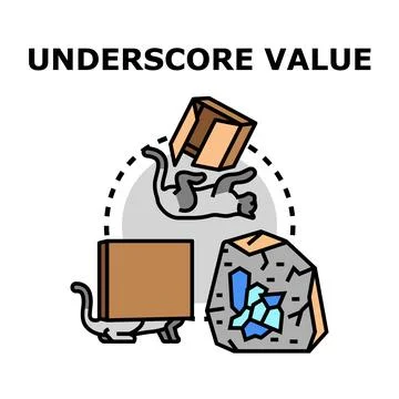 Underscore value concept representing hidden information finding Stock Illustration