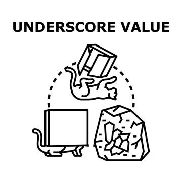 Underscore value concept representing hidden information finding Stock Illustration