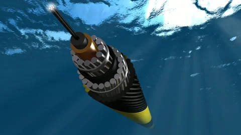 Undersea fibre optic cable. Видео 12034204