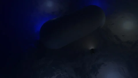 Undersea Rover Investigating Unknown Object Stock Footage 254822629