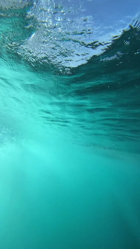 Undersea view of powerful ocean wave.Vertical video Stock Footage 305534862