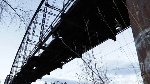 Underside of Abandoned Bridge Video stock 102730377