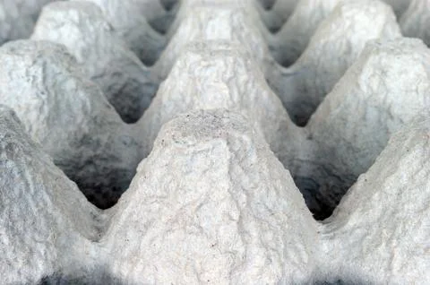 Underside of an Empty Biodegradable Molded Pulp Fiber Egg Carton Tray. Stock Photos