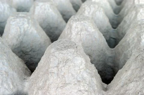 Underside of an Empty Biodegradable Molded Pulp Fiber Egg Carton Tray. Stock Photos