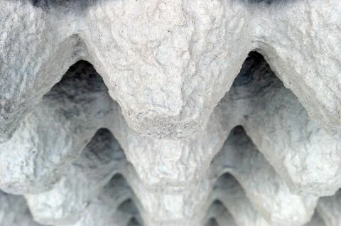 Underside of an Empty Biodegradable Molded Pulp Fiber Egg Carton Tray. Stock Photos