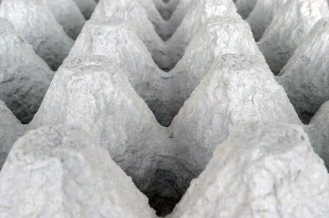 Underside of an Empty Biodegradable Molded Pulp Fiber Egg Carton Tray. Stock Photos