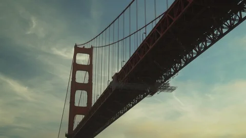 Underside of Golden Gate Bridge Vídeo Stock 125777373