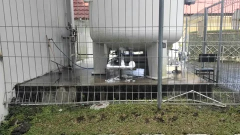 The Underside of A Liquid Oxygen Tank Installation Stock Footage 320437387