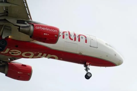 The underside of a modern airplane with its flaps Stock Photos