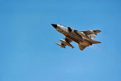 Underside of a Panavia Tornado IDS climbing over Los Llanos Stock Photos