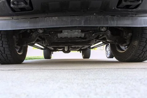 Underside of Pickup Truck Stock-Fotos