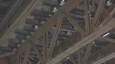 Underside Of Train Tracks In Chicago Stock Footage 135090956