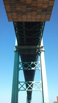 Underside Vincent Thomas Suspension Bridge Stock Photos