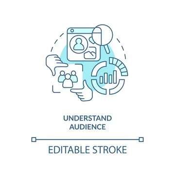 Understand audience turquoise concept icon 스톡 일러스트