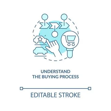 Understand buying process turquoise concept icon 스톡 일러스트