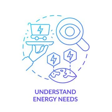 Understand energy needs blue gradient concept icon 스톡 일러스트