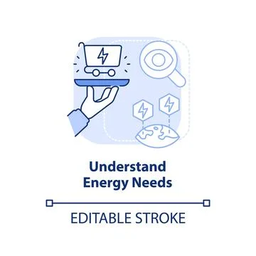 Understand energy needs blue light concept icon 스톡 일러스트