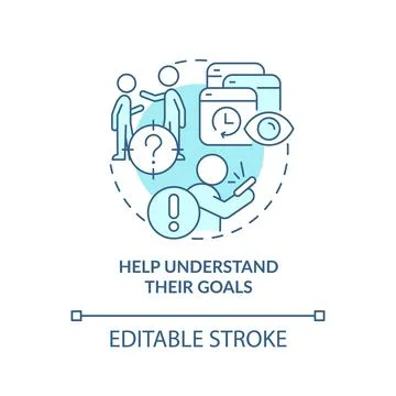 Understand goals turquoise concept icon 스톡 일러스트