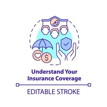 Understand insurance coverage concept icon 스톡 일러스트