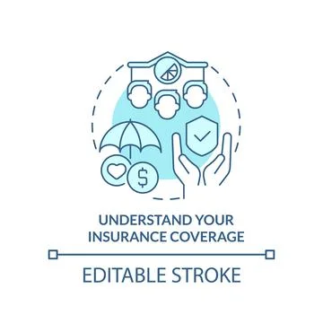 Understand insurance coverage turquoise concept icon 스톡 일러스트