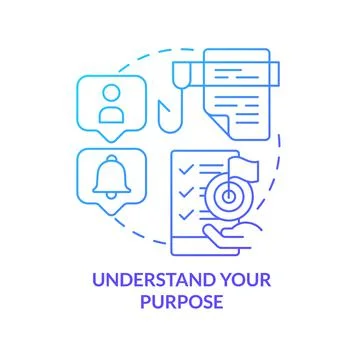 Understand purpose blue gradient concept icon Stock Illustration