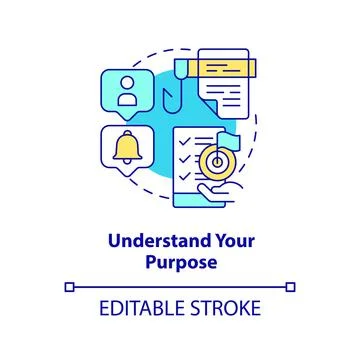 Understand purpose concept icon Stock Illustration