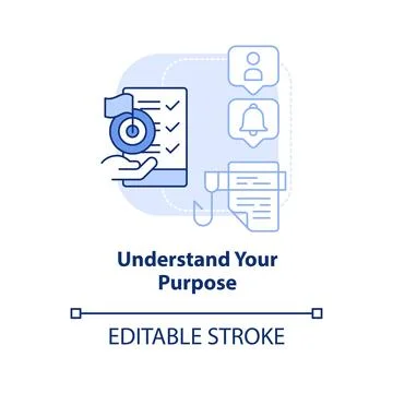 Understand purpose light blue concept icon 스톡 일러스트