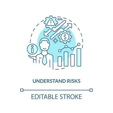 Understand risks turquoise concept icon 스톡 일러스트