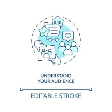 Understand your audience turquoise concept icon 스톡 일러스트