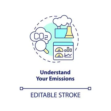 Understand your emissions concept icon 스톡 일러스트