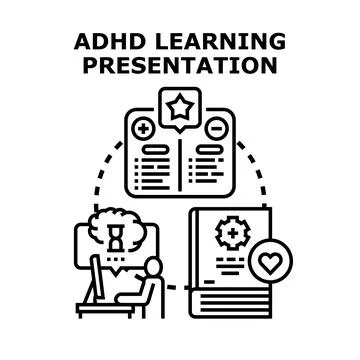 Understanding adhd learning and presentation strategies Illustrazione stock