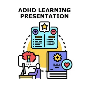 Understanding adhd learning and presentation strategies Stock Illustration