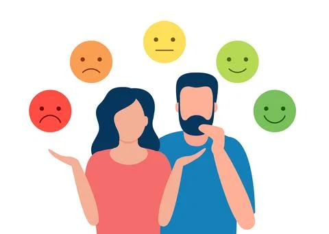 Understanding and control of emotion in couple family, crisis in relationship Stock Illustration