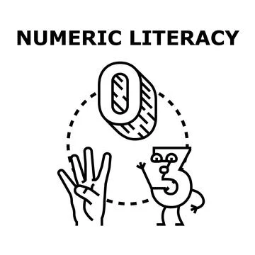 Understanding and developing numeric literacy in education Stock Illustration