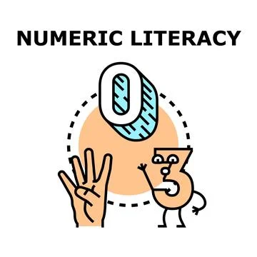 Understanding and developing numeric literacy in education Stock Illustration