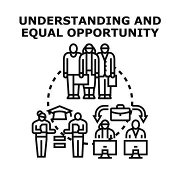 Understanding and equal opportunity for diverse workforce access Stock Illustration