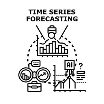 Understanding and predicting time series data using ai Stock Illustration