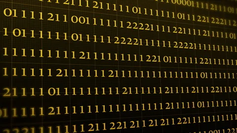 Understanding Binary Code Through a Close-Up Exploration of Data Patterns Stock Footage 320890752