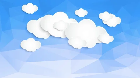 Understanding blue sky composed with polygons and triangles making a 3d pattern Stock Footage 128352148