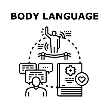 Understanding body language and nonverbal communication concept Stock Illustration