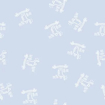 Understanding body language soft skill line seamless pattern Stock Illustration