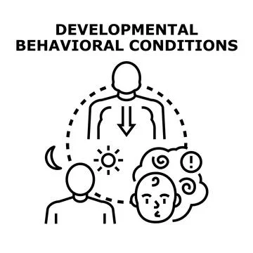 Understanding child developmental behavioral health conditions concepts Stock Illustration